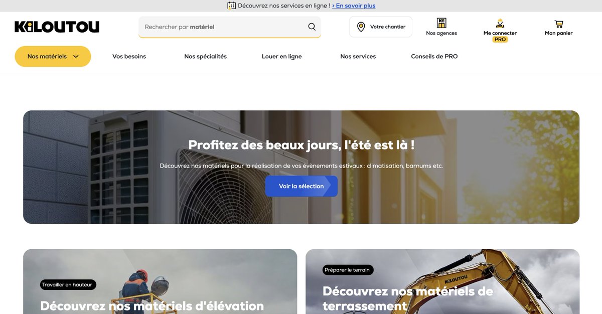 [Excellence #ecommerce] Pour <a href="/kiloutou/">Kiloutou</a> (location de matériel), le ecommerce a ses spécificités

➡️ce n'est pas un marketing de l'envie
➡️savoir afficher prix + dispo très complexe en location B2B

Suite de l'ITW <a href="/cedrictamboise/">Cédric TAMBOISE</a> 👉 mcfactory.fr/marketing-digi…

#Kiloutou
#MCFactory_TV