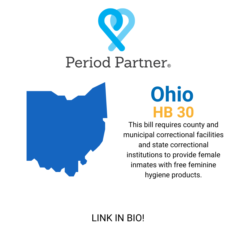 PeriodPartner's tweet photo. Update! Ohio HB 30 has passed the House, bringing us closer to a future where inmates can access free menstrual hygiene products. This bill recognizes the importance of meeting basic needs and ensuring equality. Check out the link in our bio to learn more about this bill. https://t.co/qVfTOVAWEw