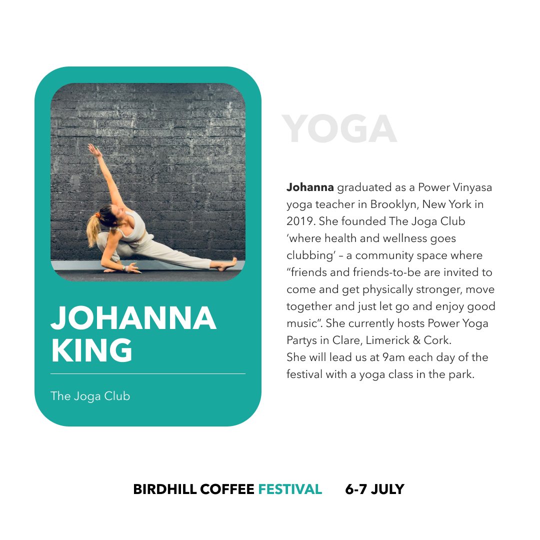 Revive &amp; refuel at the Birdhill Coffee Festival 🫶🏼🧘
Start your festival day with Yoga in the park &amp; then enjoy a range of wellness shots, cold pressed juices &amp; delicious kombucha when you need a break from all the coffee 😎
Tickets and more info - theoldbarracks.ie/pages/bcf24