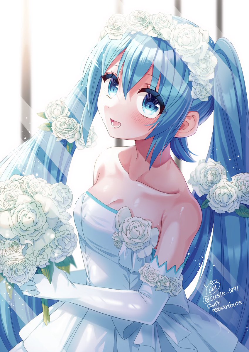 ジューンブライドにちなんで花嫁ミクさん💐
#初音ミク 