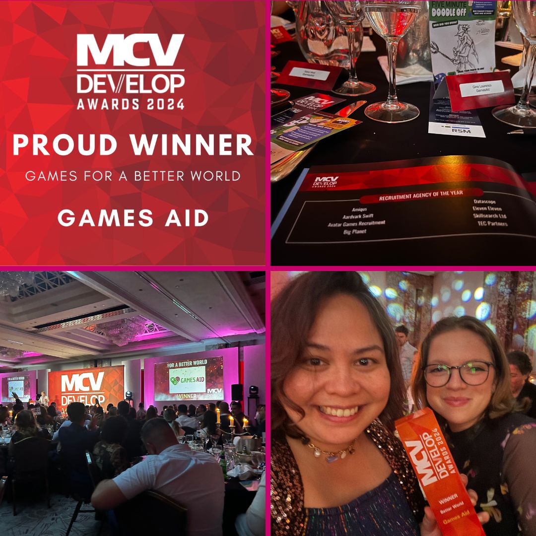We're thrilled that GamesAid has been recognised with an MCV/Develop Award! ✨ 

This honour celebrates our dedication to supporting charities and making a positive impact. 💚

Thank you to everyone for your support, and thanks to <a href="/MCV_DEVELOP/">MCV/DEVELOP</a> for this recognition.
