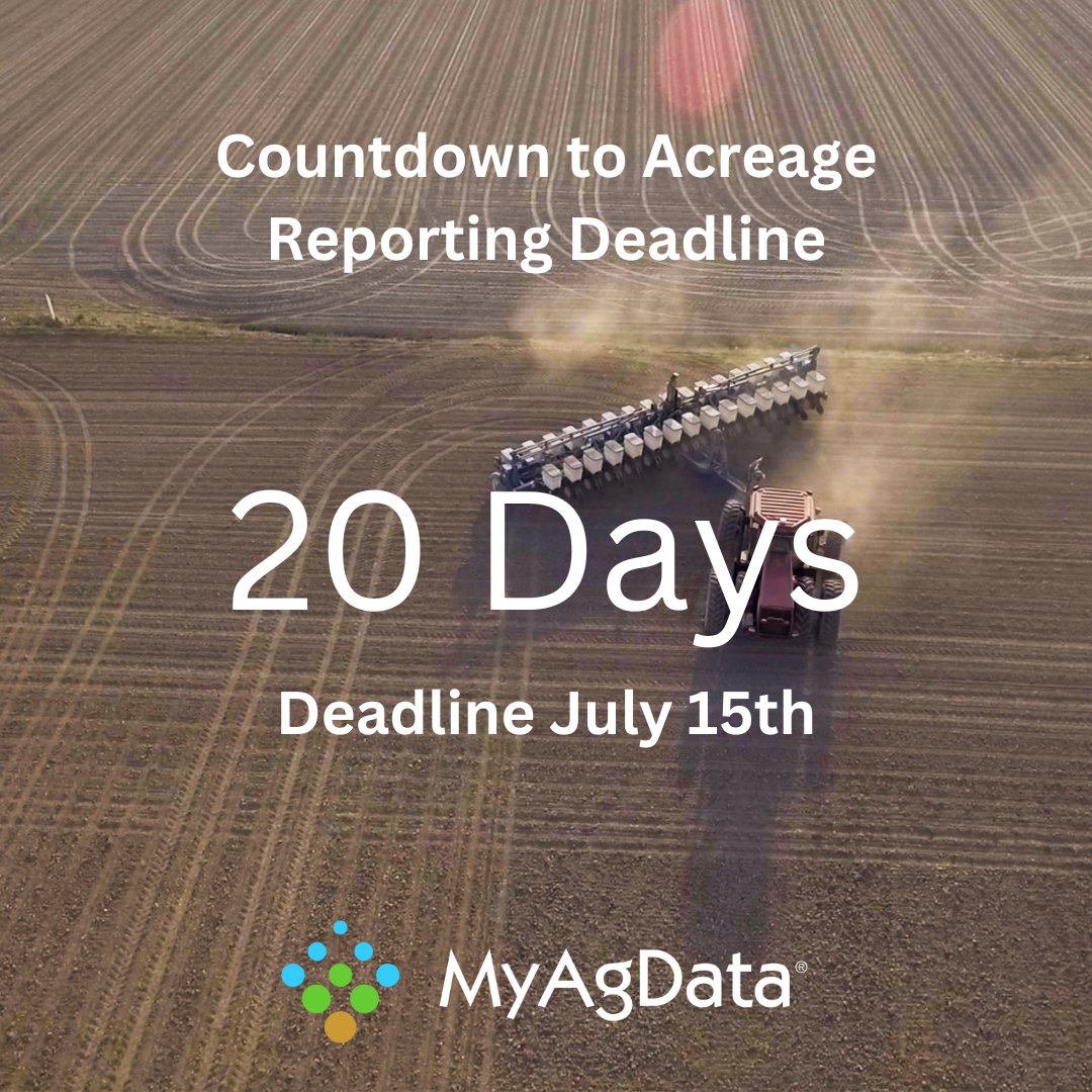 MyAgData's tweet image. DEADLINE ALERT🌱:  The MyAgData Team is ready to support you as you file your acreage report electronically!

Check out all the grower benefits to reporting electronically at MyAgData.com!

#MyAgData #Plant24 #AgTech