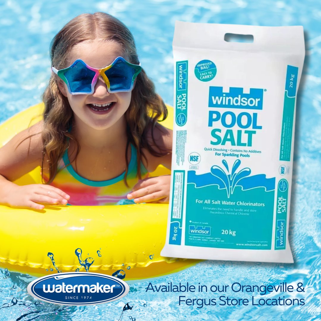 watermaker1974's tweet photo. Windsor Hi-Grade Pool Salt High purity. Designed for use in the latest saltwater pool systems. Contains no additives. Dissolves quickly. Available in 20 kg and 40 kg bags.

💧Available in our #Fergus or #Orangeville locations

#poolsalt #SoftenerSalt https://t.co/9ArstbanLF