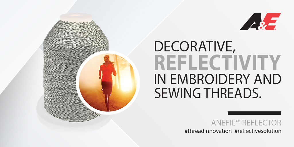 AmericanEfird's tweet image. Designed for use coverstitch and overedge stitch applications, Anefil™ Reflector creates beautiful decorative, reflective seams and embroidered enhancements. 

Learn more about the benefits of Anefil™ Reflector at amefird.com. 
#threadinnovation #aethread
