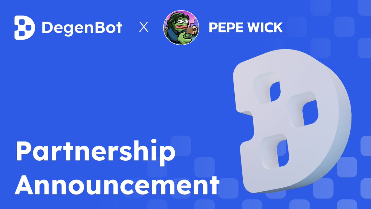 Degen Bot 🤝 <a href="/PepeWickTON/">Pepe Wick</a>

🔥We are thrilled to announce our partnership with <a href="/PepeWickTON/">Pepe Wick</a>

<a href="/PepeWickTON/">Pepe Wick</a> is Tap-To-Earn on Telegram, built on <a href="/ton_blockchain/">TON 💎</a> 💎

🚀 Let's go Degen with us! 👉 t.me/degen_tradebot

#TON #DegenBot