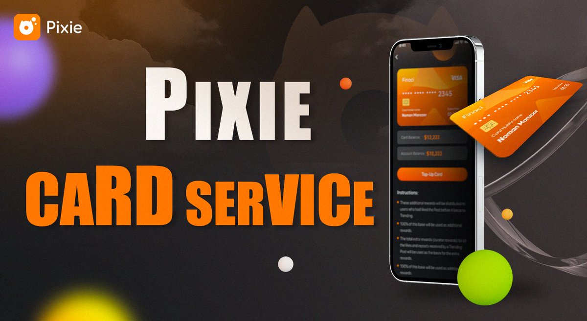Introducing Pixie Card Service. Now you can spend your Crypto anywhere with your exclusive Pixie Card.

Check out the in-app banner to apply!

Review👇
medium.com/@pixiefounders…