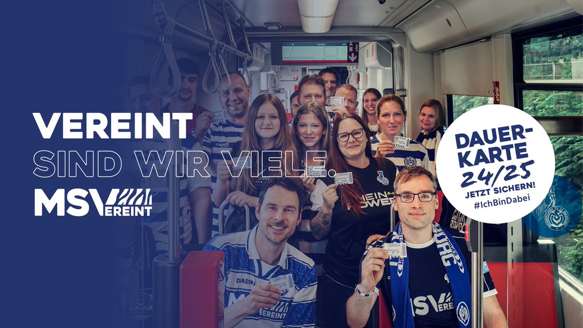 MSVDuisburg's tweet photo. Heiß auf deine #MSV-Dauerkarte 2024/25? Die gibt’s am Dienstag, 25. Juni 2024, von 10 bis 17 Uhr im #ZebraShop in der schauinsland-reisen-arena. Und natürlich weiter rund um die Uhr im #MSV-Ticket-Online-Shop 📲

🎟️ https://t.co/dgmLrKN9Mw

#IchBinDabei #MSVereint https://t.co/31QWxy977J