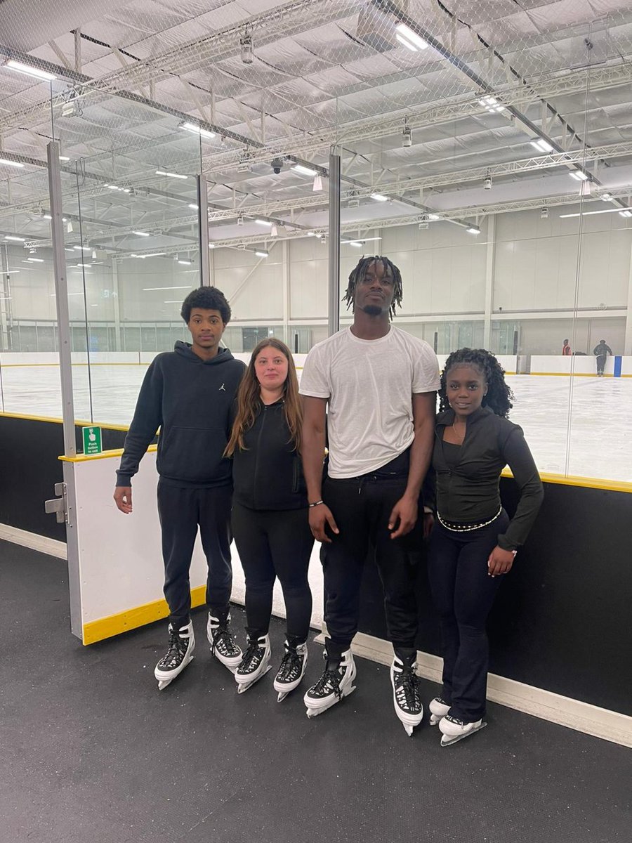 ARKRS_'s tweet photo. Our service users braved the rink today for some ice skating fun. It's not just about the laughs (though there were plenty of those!), but about building confidence, exploring new activities, and overcoming challenges. #CAREproject #communitysupport #iceskating  #lifeskills #fun https://t.co/x6miyXTaup