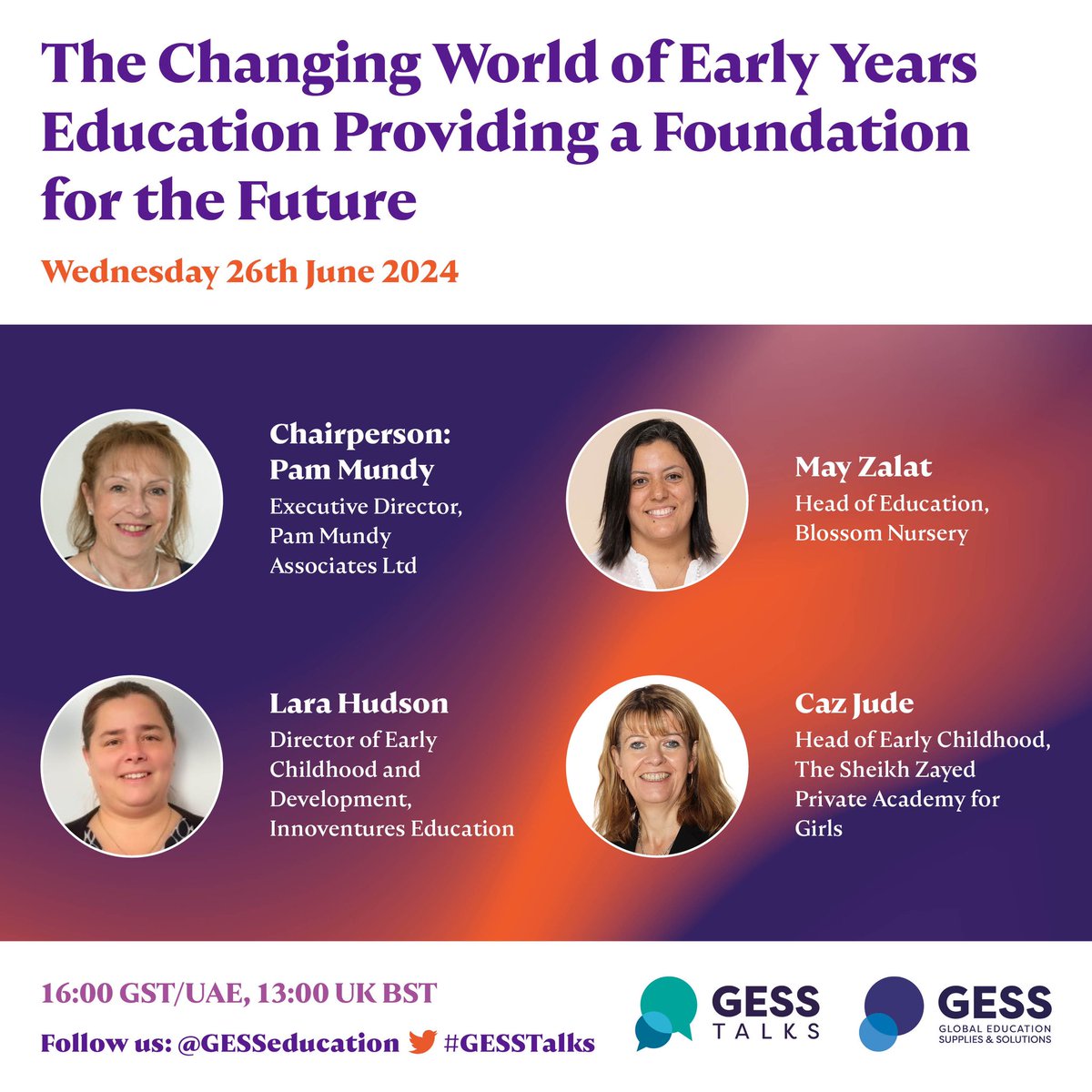 I’m very excited to be talking about early years with this fabulous group of passionate practitioners #GESSTalks #GESSEducation