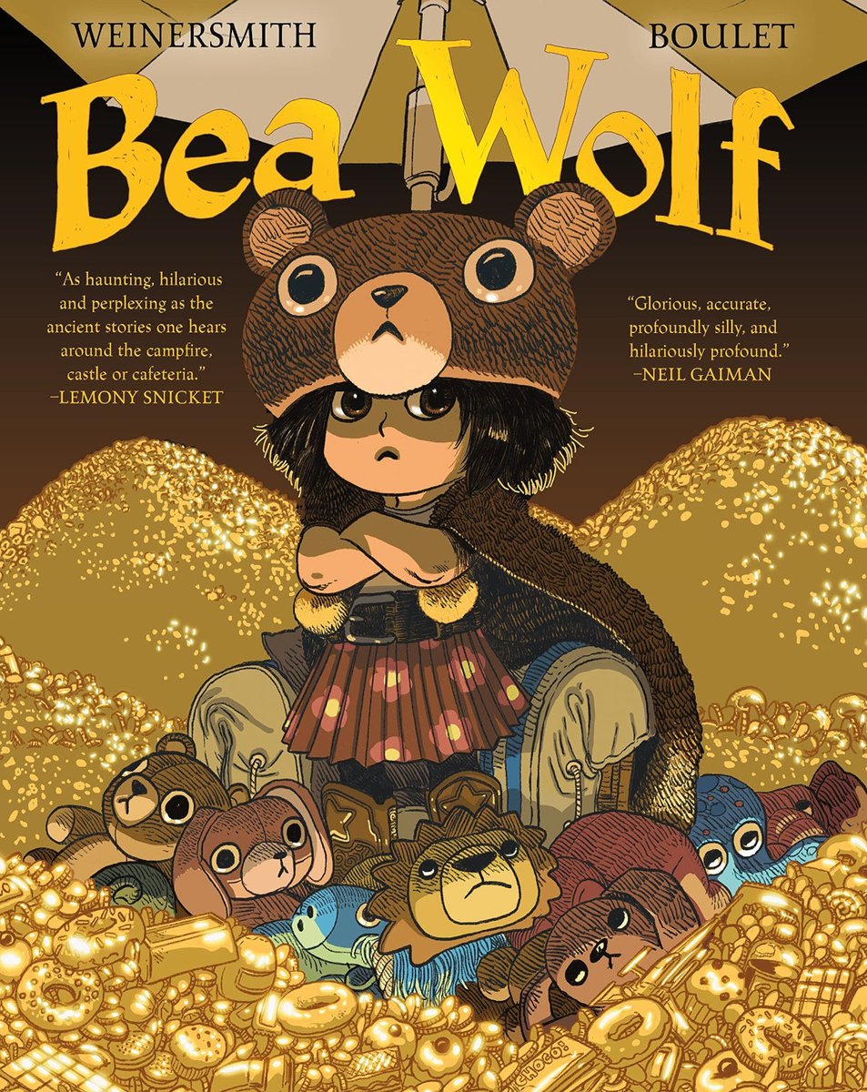 *Bea Wolf* is @ZachWeinersmith@mastodon.social and Boulet's ferociously great kids' graphic novel adaptation of the Old English epic poem, which inspired Tolkien, who helped bring it to popularity after it had languished in obscurity for centuries:

us.macmillan.com/books/97812507…

1/