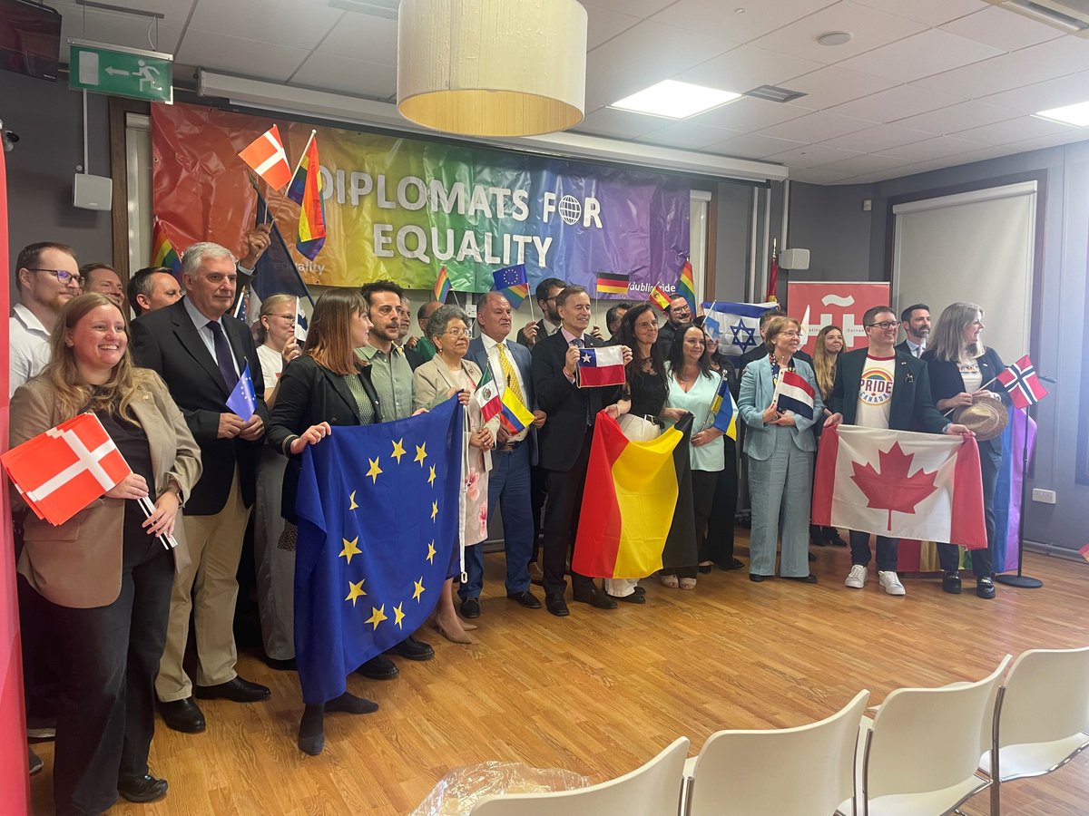 Today, the Embassy participated in the Diplomats for Equality 2024 event alongside other signatories of the Diplomats for Equality Statement. Together, we reaffirmed our support for the LGBTQ+ communities in Ireland 🏳️‍🌈🏳️‍⚧️