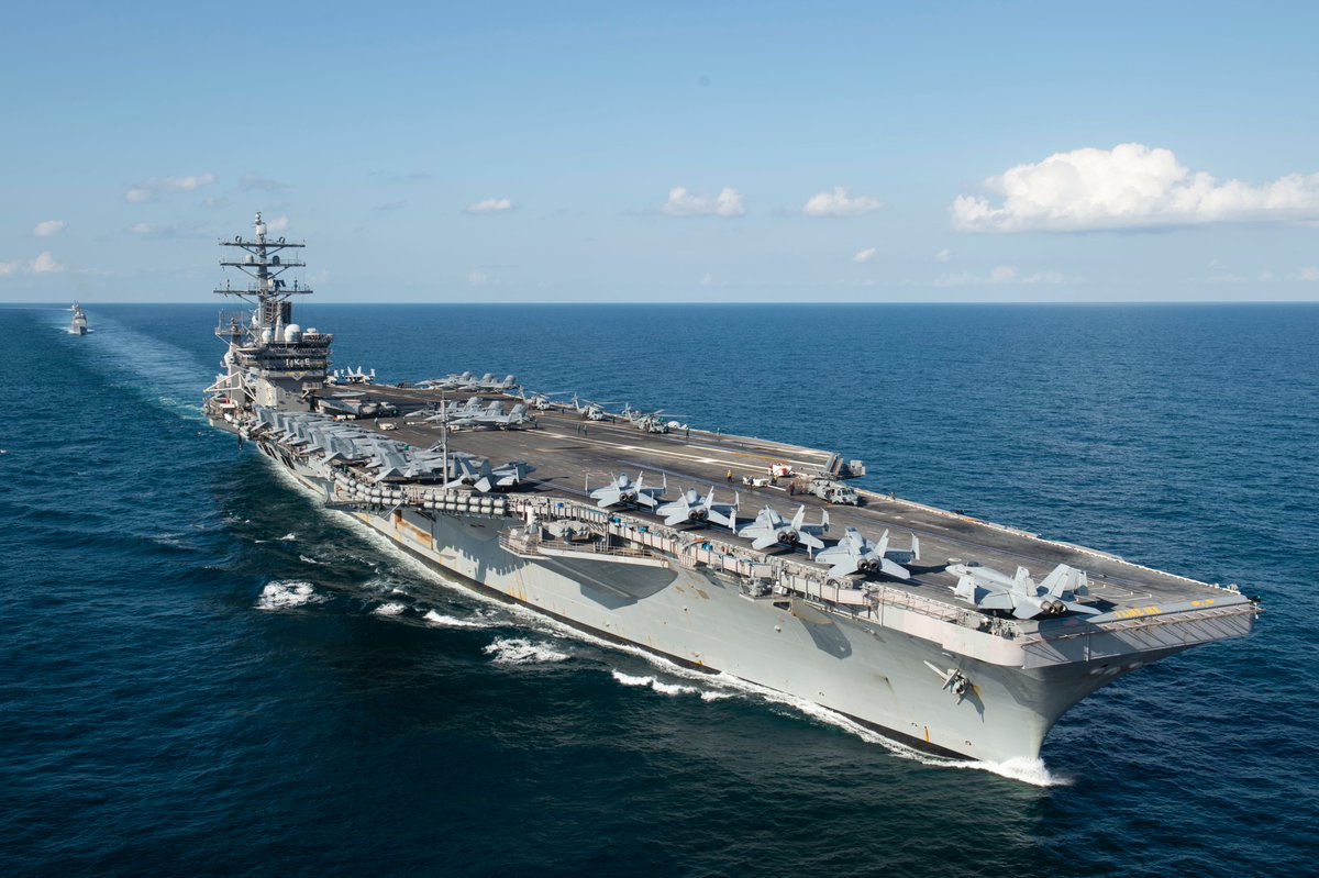 US_EUCOM's tweet image. IKE Carrier Strike Group Arrives in the Eastern Mediterranean Sea.

"After an eventful seven months in the Middle East region, the IKE strike group is back in the U.S. 6th Fleet, ready as always to demonstrate our flexibility and capabilities where needed." - Rear Adm. Kavon…