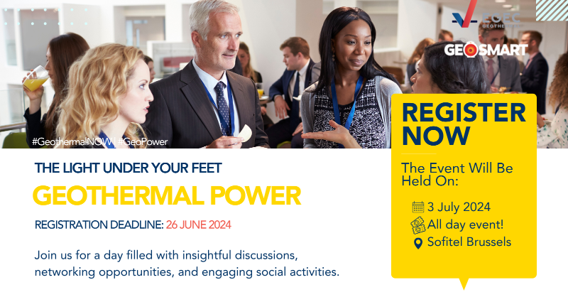 EGEC_geothermal's tweet photo. 📢 Registration for Geothermal Power 2024 Conference closes TODAY! Don’t miss this opportunity to attend #GeoPower and discover its exciting programme and networking opportunities.
📅 Meet us on 3 July at the Sofitel Brussels Europe!
🔗https://t.co/jK3aMwV8h6