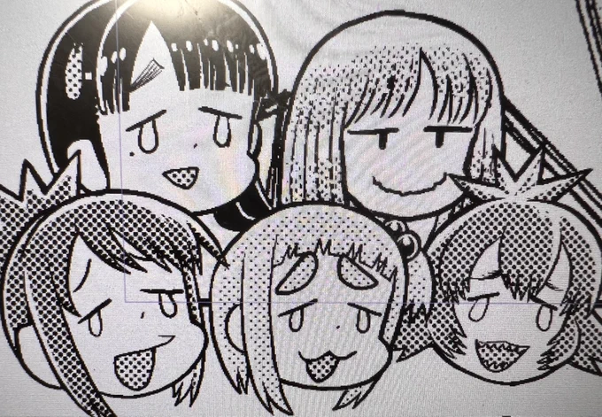 可愛いなこのデフォルメと描いてて思ったけど、これは目を閉じて涙を流してるデフォルメなんだけど以前アシさんいる頃に2枚目みたいに涙を目と思われて処理されたことがあった。
ムーの目にも見えるね。 