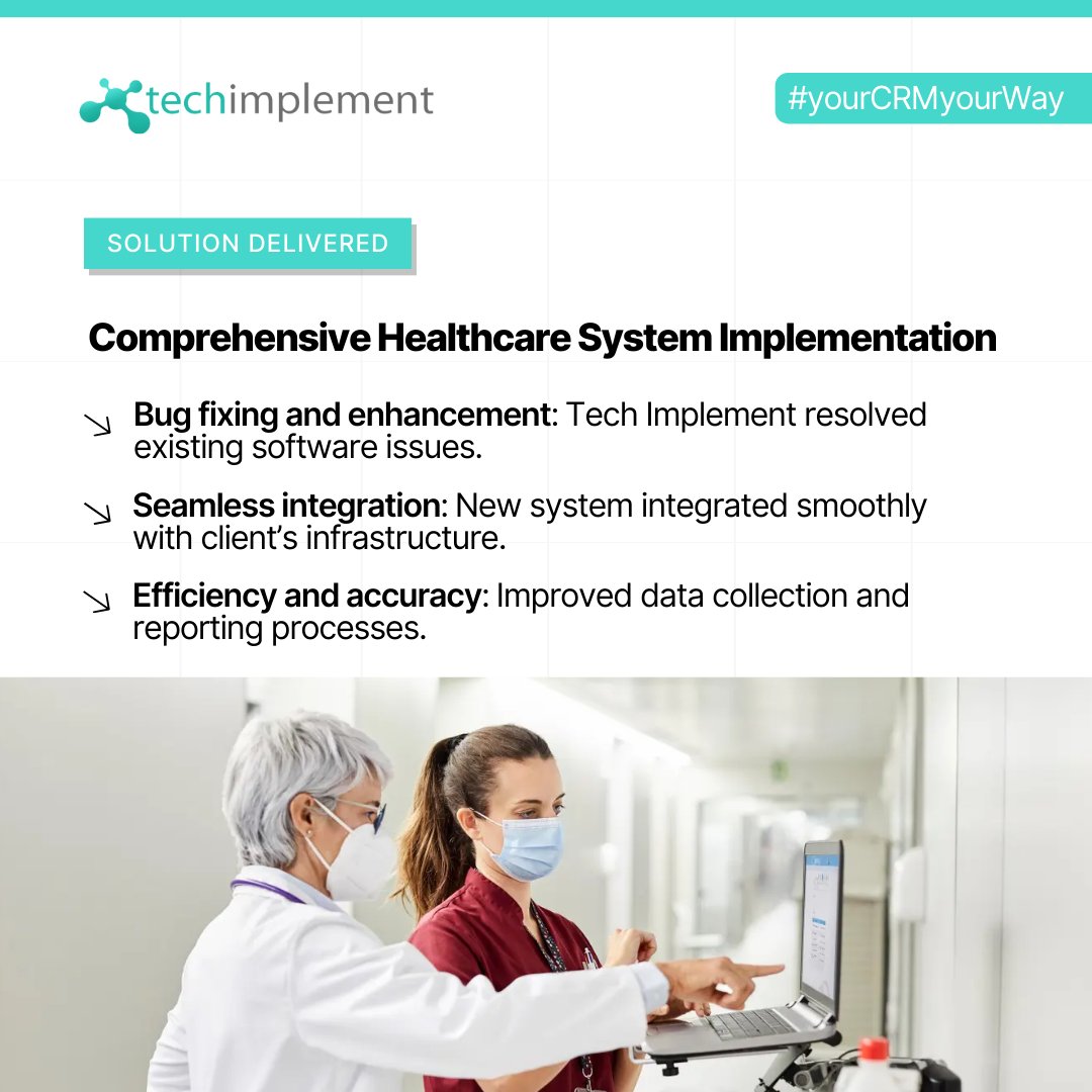 TechImplement's tweet image. Tech Implement has revolutionized cardiac accreditation management for a leading healthcare organization, overcoming significant integration challenges and data management issues.
Learn all about it in this case study: bit.ly/3KYrbrQ
#healthcare #CRM #ERP