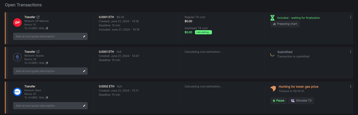 GasHawk has spread its wings and now soars across many chains constantly on the hunt for the best possible execution 🦅

We are proud to announce support for <a href="/Optimism/">Optimism</a> <a href="/base/">Base</a> and Sepolia

Are you ready to enjoy faster, cheaper and more efficient TXs on all chains!?