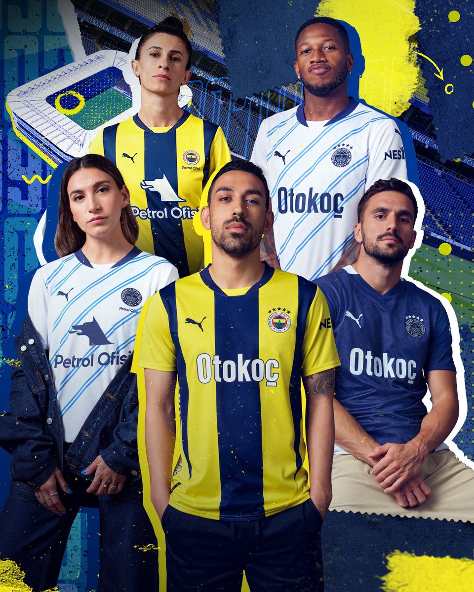 Karşınızda, 2024/25 Fenerbahçe İç Saha, Deplasman ve Alternatif formaları. <a href="/PUMATurkiye/">PUMA Türkiye</a>