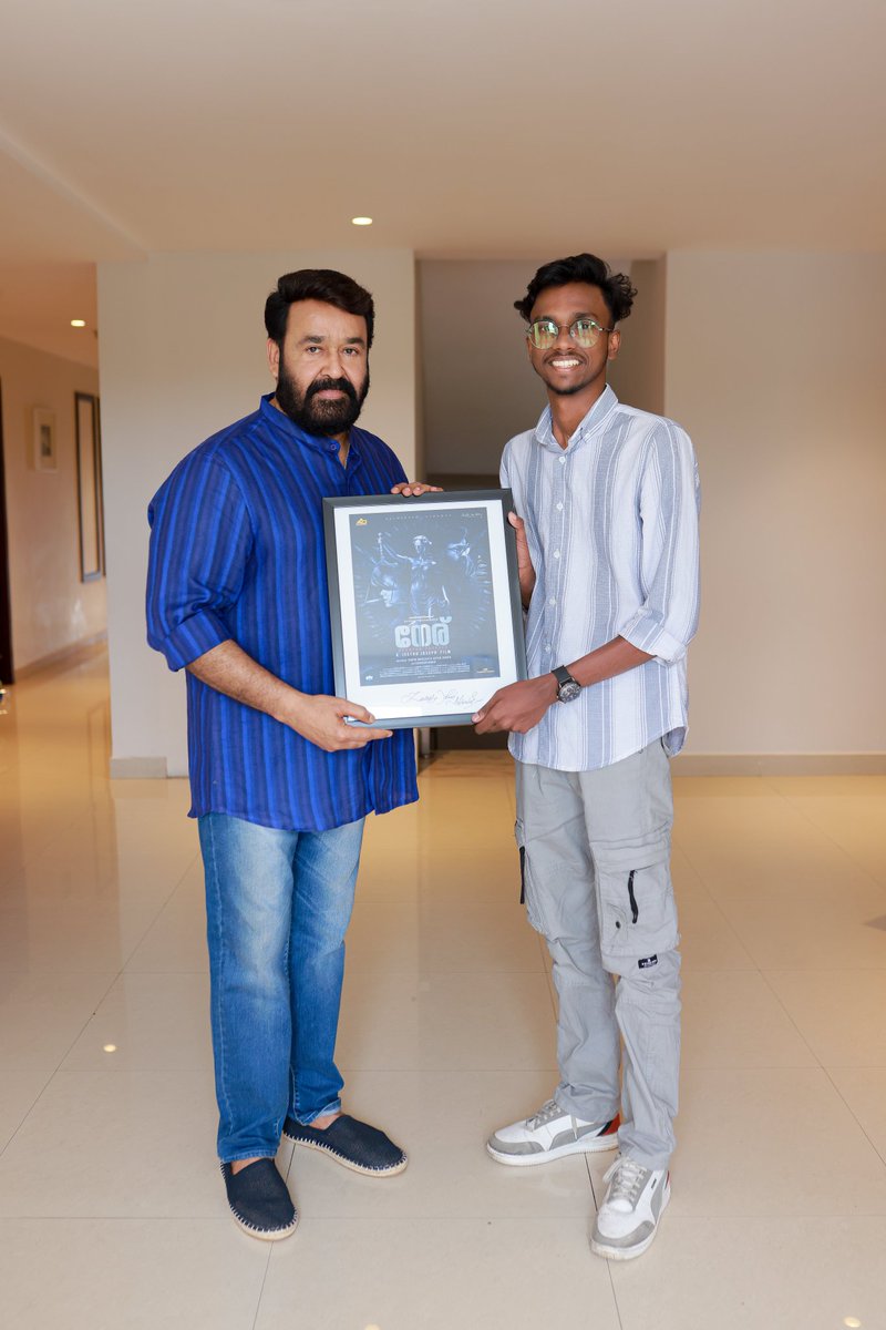 RiswanVM's tweet photo. From the closed room's little draft and shape to this.
 I'm beyond grateful for @Mohanlal to make the frame extra special.

 Lalettan♥️

Thanks @aashirvadcine for making this moment true.

#Mohanlal #dreamcomestrue #Dreame #lalettan https://t.co/QlWzpCPfk7