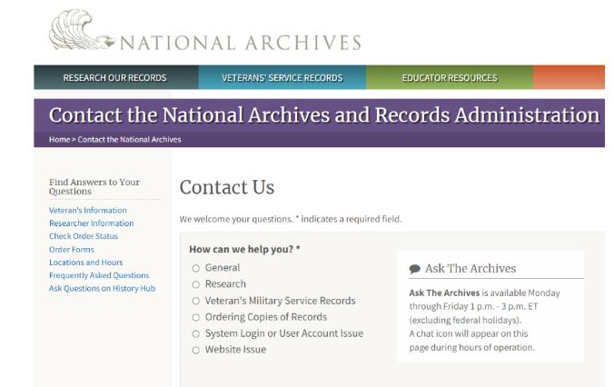 I am excited to announce that today, we're launching a new customer service, Ask the Archives Live Chat! <a href="/USNatArchives/">U.S. National Archives</a> staff will be available Mon.-Fri. from 1-3 p.m. ET to respond to your questions in real time. We look forward to hearing from you!
archives.gov/contact