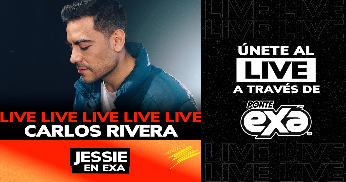 ExaFM's tweet photo. Sigue la entrevista con @_CarlosRivera en la multiplataforma EXA. 🙌
#JessieEnExa https://t.co/Uqkx2GZyCm