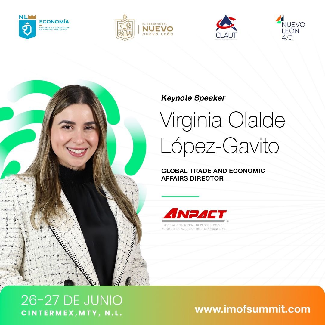 Anpact's tweet photo. Este miércoles, @Virginia_Olalde participará en #IMOFSummit, en el panel: "Ética en la movilidad del futuro desde la perspectiva de la sostenibilidad del futuro" | 14:50-15:40 hrs. ¡Te esperamos!
#InnovaciónAutomotriz #InnovaciónSostenible #Electromovilidad @Economia_NL @nuevoleon @claut_nl