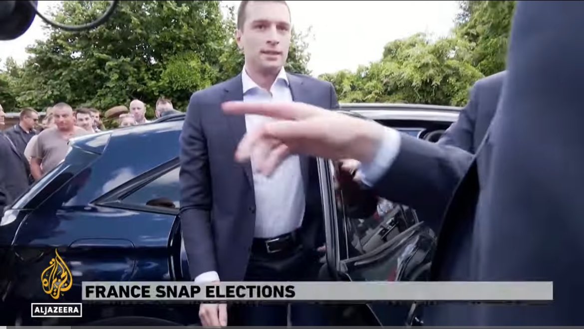 In #France, #jordanbardella could be country’s first far-right PM #snapelection 
Our report <a href="/AJEnglish/">Al Jazeera English</a> 
youtu.be/n2P7Z4_PJsc?si… @TristanAJE <a href="/r_abdahllah/">Ricardo Abdahllah</a> +joaoduarte