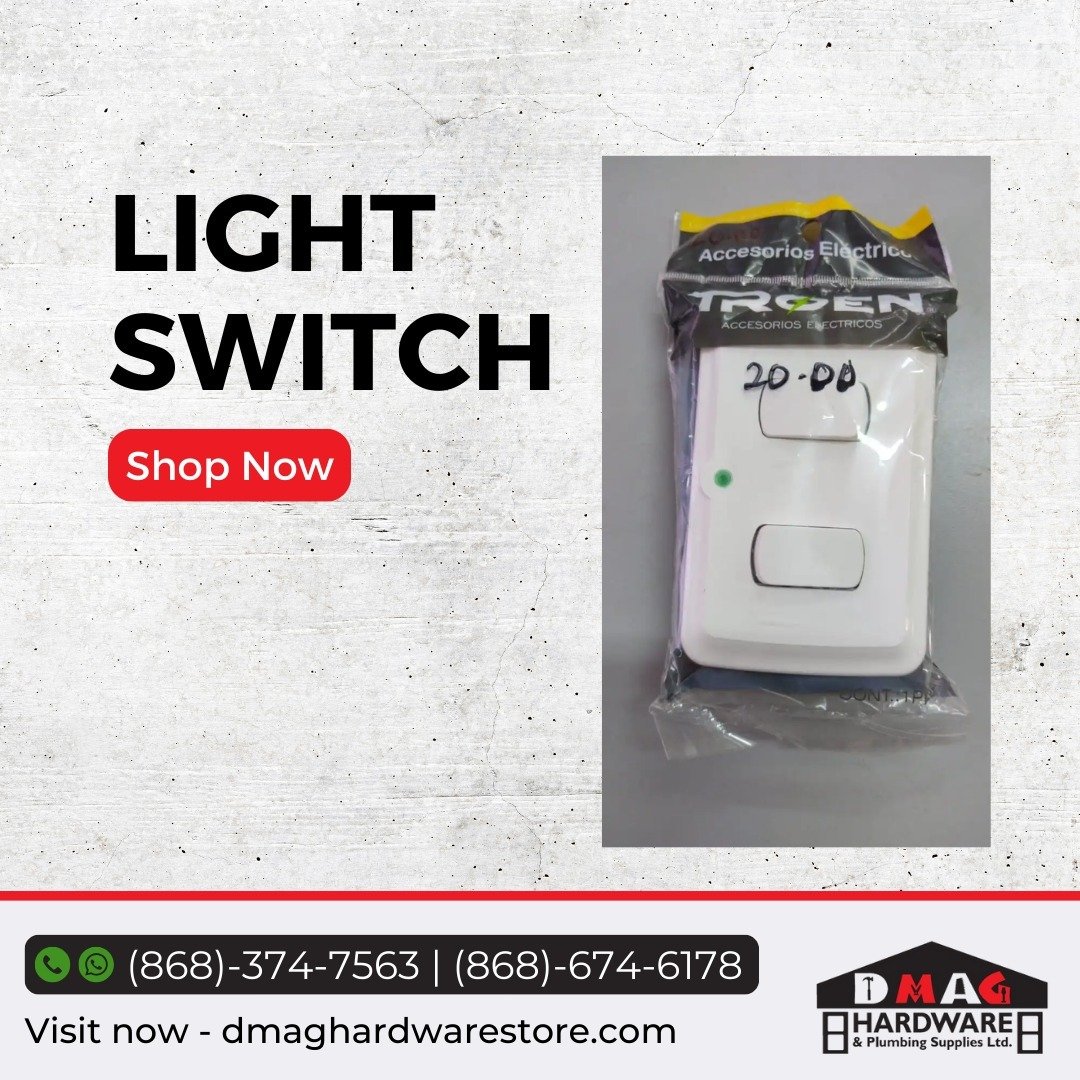 DmagLtd's tweet photo. Light Switch: Illuminate your world with a simple flick. 💡🔛

From dark to bright, control your ambiance effortlessly.
.
Order now!

Contact us at 868-374-7563 via WhatsApp or by calling 

#DMAGhardware #HomeComfort #Lighting https://t.co/Eupbtqqmnk