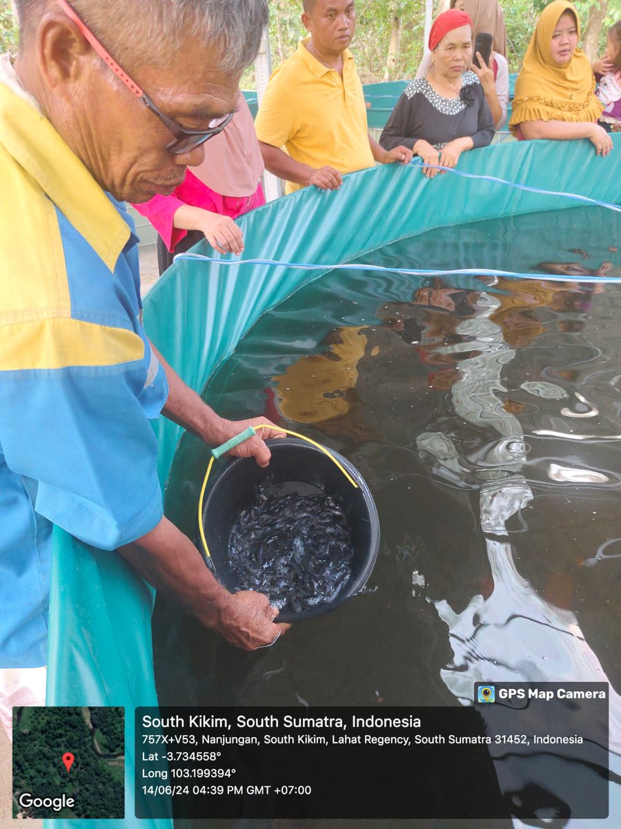 EvaTajuddin's tweet photo. Jum'at (14/06/24), Eva Hendrayani Luhkan Kab. Lahat mendampingi Kelompok penyerahan bantuan Program Prioritas KKP paket bantuan bioflok lele Pokdakan Lubuk Alay Serikat di Desa Nanjungan Kec. Kikim Selatan Kab. Lahat
#GiatluhkansatminkalBRPPUPP
#luhlapor 
#Lahat https://t.co/a0zzGMzsLp