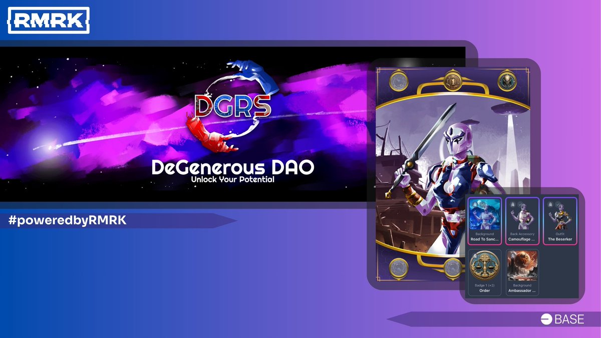 Have you checked @degenerousdao ? 

What they are creating with Potentials collection, AI storytelling and community interaction is mind blowing! 

#powerebyRMRK 💪