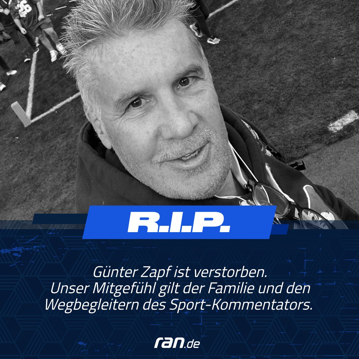 ransport's tweet photo. Eine der bekanntesten deutschen Stimmen der NFL- und WWE-Berichterstattung hat uns verlassen.  Im Alter von 66 Jahren ist Günter Zapf seiner Krankheit erlegen. Wir nehmen Abschied von einem kompetenten und sympathischen Kollegen, https://t.co/adbqJb01kT
