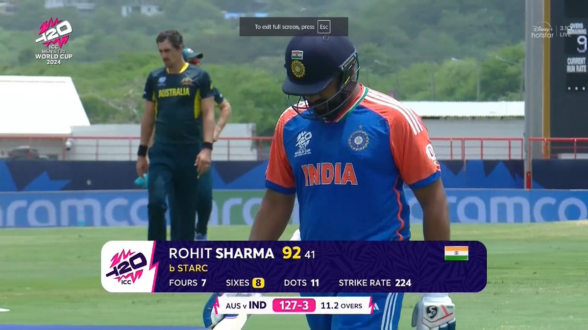 Rohit_Prabhas_'s tweet photo. Well played idol💔but centuary :(

#RohitSharma #IndvsAus #T20worldcup2024 https://t.co/1fMgRPSKWY