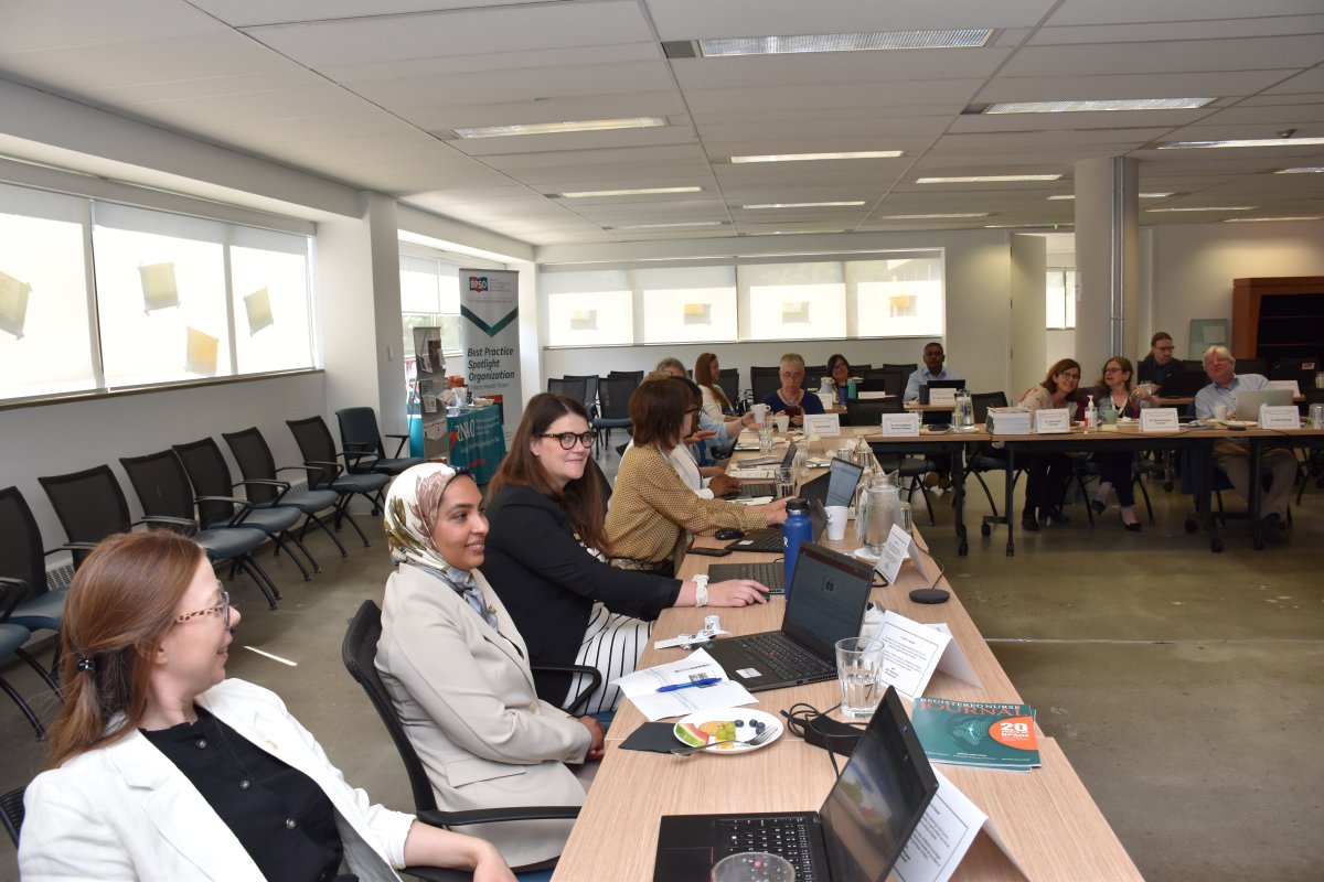 RNAO's tweet photo. RNAO is happy to be joined by #NQuIRE International Advisory Council (IAC) members today & tomorrow as they discuss guideline implementation, evaluation and research.
@DorisGrinspun @LhamoDolkar2023 @ClaudetteHollow https://t.co/mMfuW1ucje