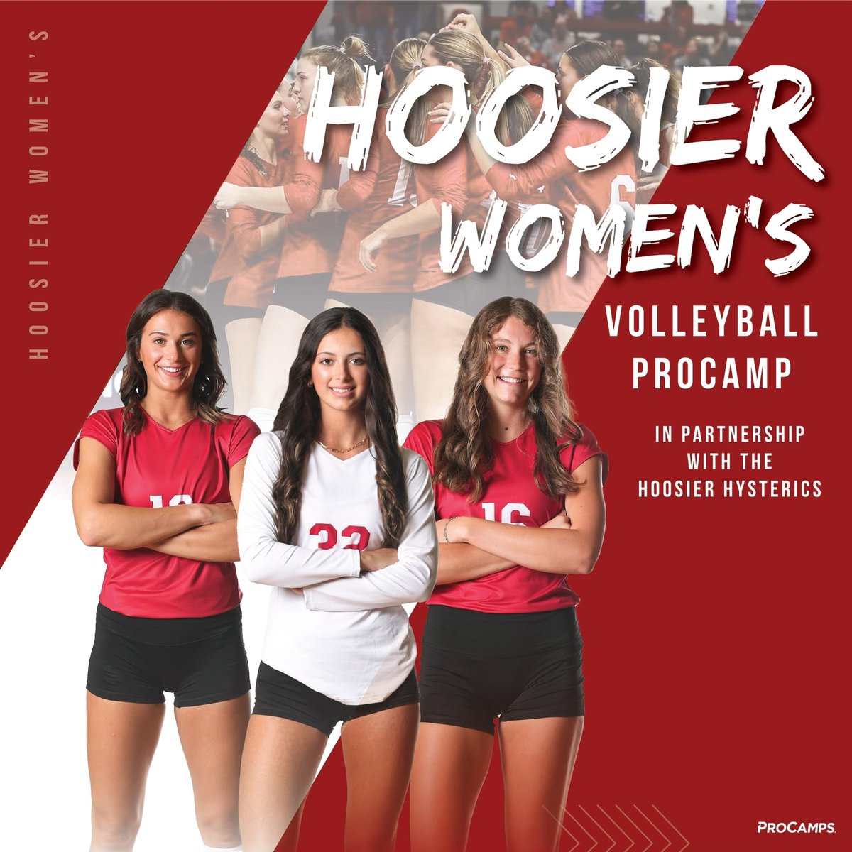 My teammates and I are hosting our first annual camp this summer at Wilkinson Hall❤️ Ready, SET… REGISTER at procamps.com/hoosiervball24. You won’t want to miss it!!