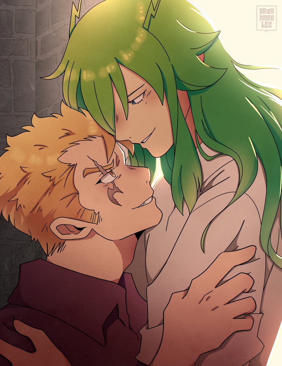 dragnoodles's tweet photo. It's still Pride Month so have some Fraxus I guess 💚💛 #fairytail https://t.co/lbJv2ltbty