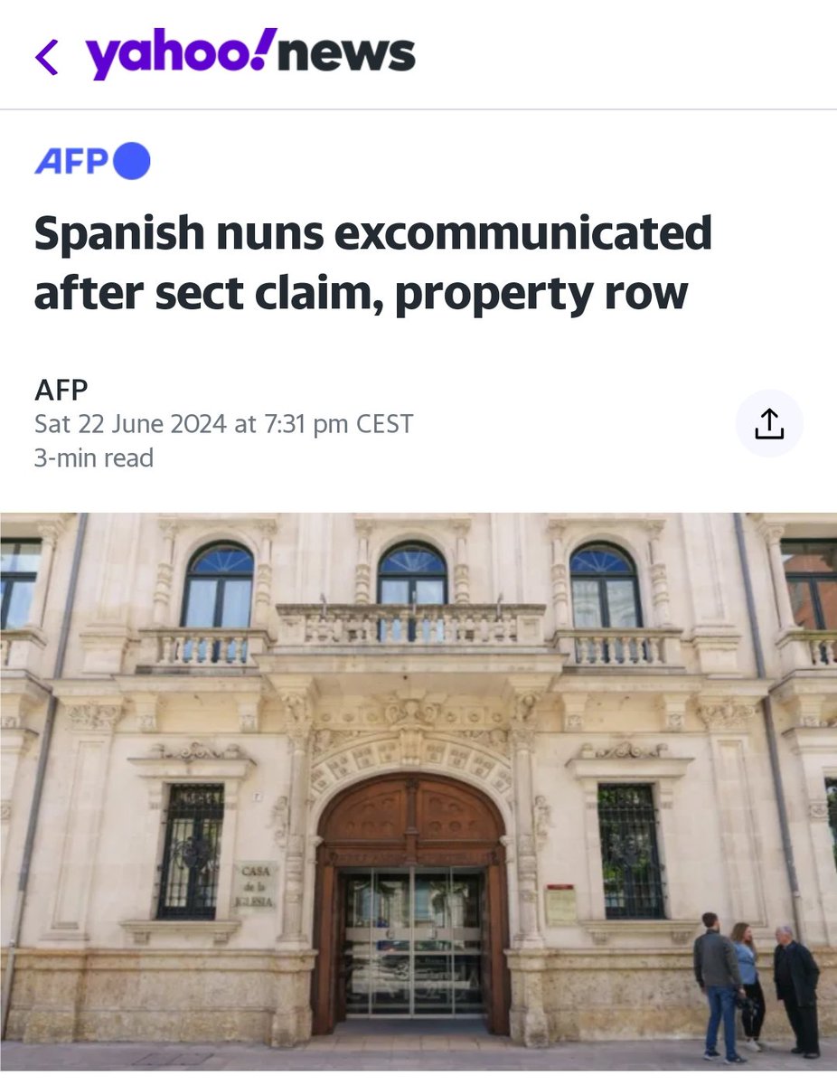 vaiconDios's tweet image. Once again, @AFP reports on the case of the schismatic nuns of Belorado and their recent declaration of excommunication. Once again, I talk about the cult behind it
uk.news.yahoo.com/spanish-nuns-e…
#sects #cults @ValentinBontemp @mariegiffard @CultNEWS101 @CultExpert @religionnews @eu_are