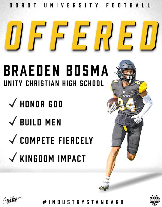 Braeden Bosma (@braedenbosma) on Twitter photo I’m blessed to receive my 2nd offer from <a href="/DordtFB/">Dordt Football</a>! Thanks <a href="/LeviJungling05/">Coach Levi Jungling</a> and <a href="/coach_penner/">Joel Penner</a> for the opportunity! I’m blessed to receive my 2nd offer from <a href="/DordtFB/">Dordt Football</a>! Thanks <a href="/LeviJungling05/">Coach Levi Jungling</a> and <a href="/coach_penner/">Joel Penner</a> for the opportunity!