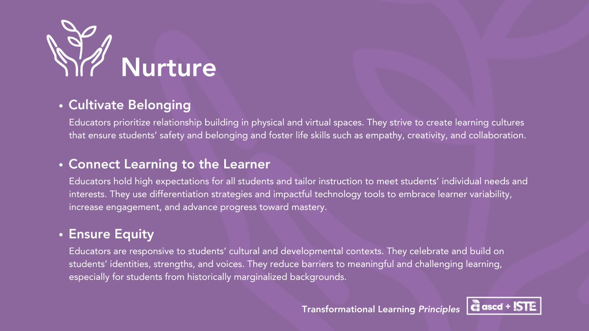 ISTE_ASCD's tweet photo. Join us in reimagining learning to enhance student success! @ASCD + @ISTEofficial released the Transformational Learning Principles highlighting the most essential elements of effective learning. The principles are endorsed by @AASAHQ &amp; @NASSP. Learn more: https://t.co/wj3tCyOrVy https://t.co/76pao8qxWs