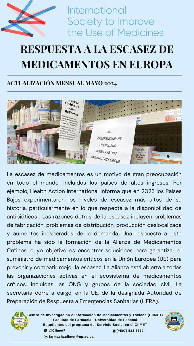 Información sobre la propuesta a la escasez de medicamentos.