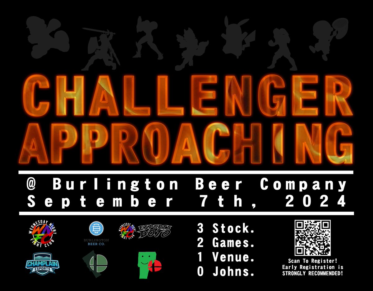 Smash players: your time is nigh.
<a href="/BurlingtonBeer/">Burlington Beer Company</a> and <a href="/WNightFightClub/">WednesdayNightFightClub</a> are at it again. 9 / 7 / 2024.