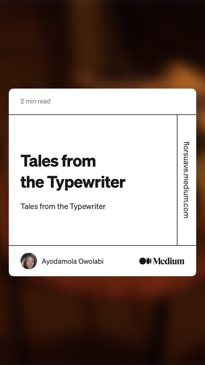 Ayodamola__'s tweet image. florsuave.medium.com/tales-from-the…
