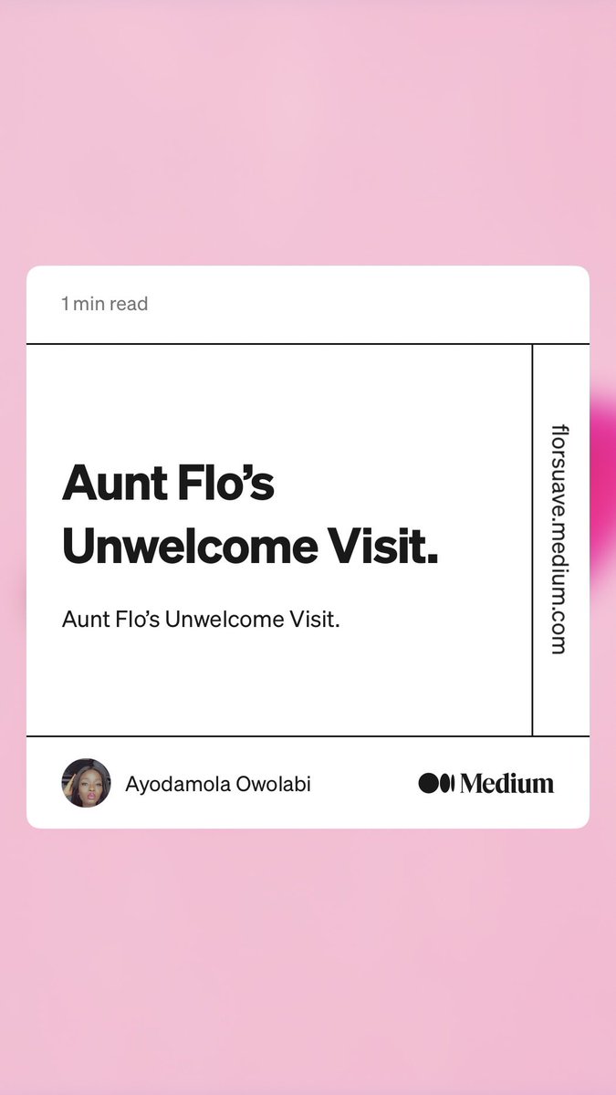 Ayodamola__'s tweet image. florsuave.medium.com/aunt-flos-unwe…
