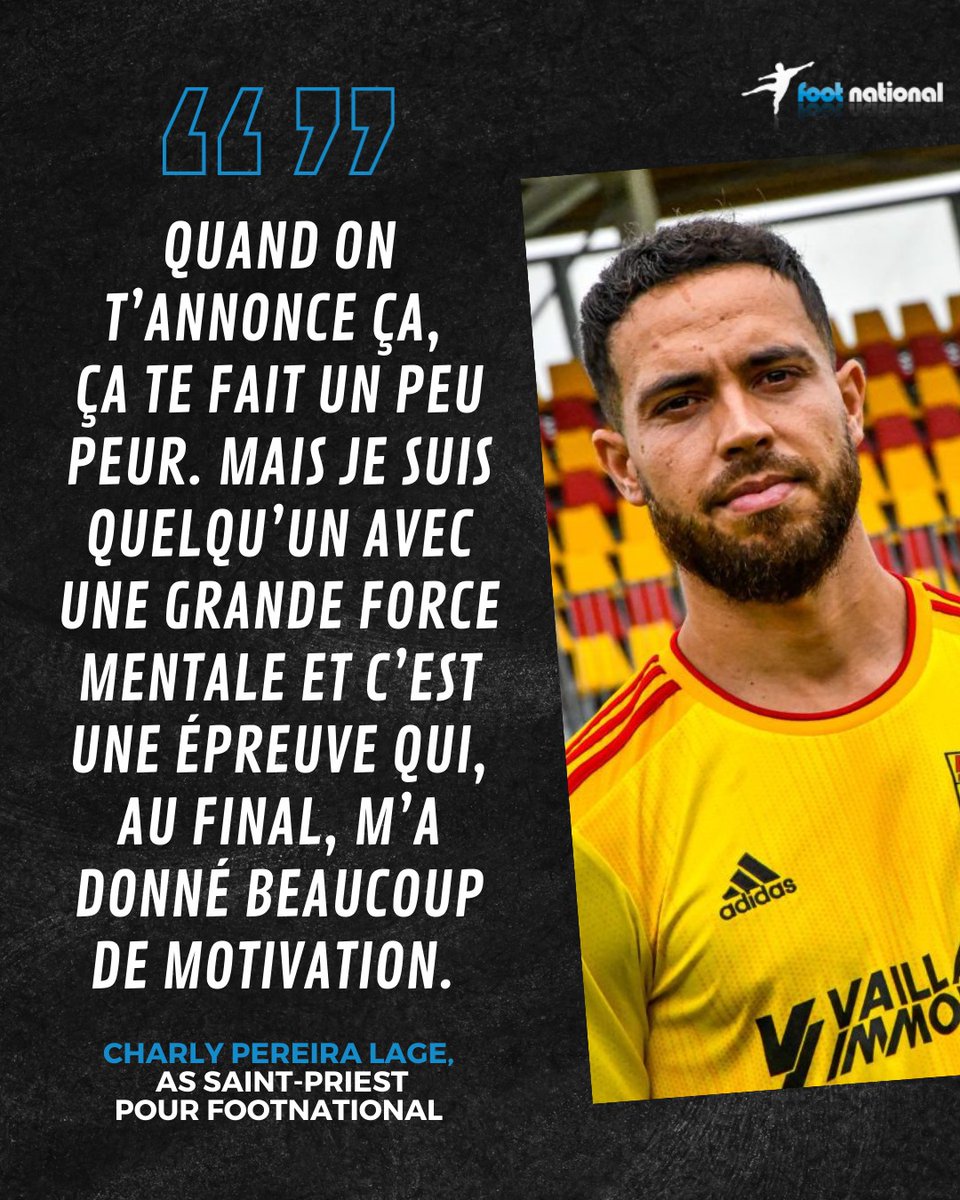 🎙️ C’est une histoire peu commune vécue ces derniers mois par Charly Pereira Lage. Victime d’une tumeur bénigne au cerveau, le milieu sort d’une saison quasiment blanche avec l'<a href="/assaintpriest/">AS Saint-Priest 🟡🔴</a>. Pas conservé par le promu en N2, il prend la parole.

👉tinyurl.com/4rmte4ks