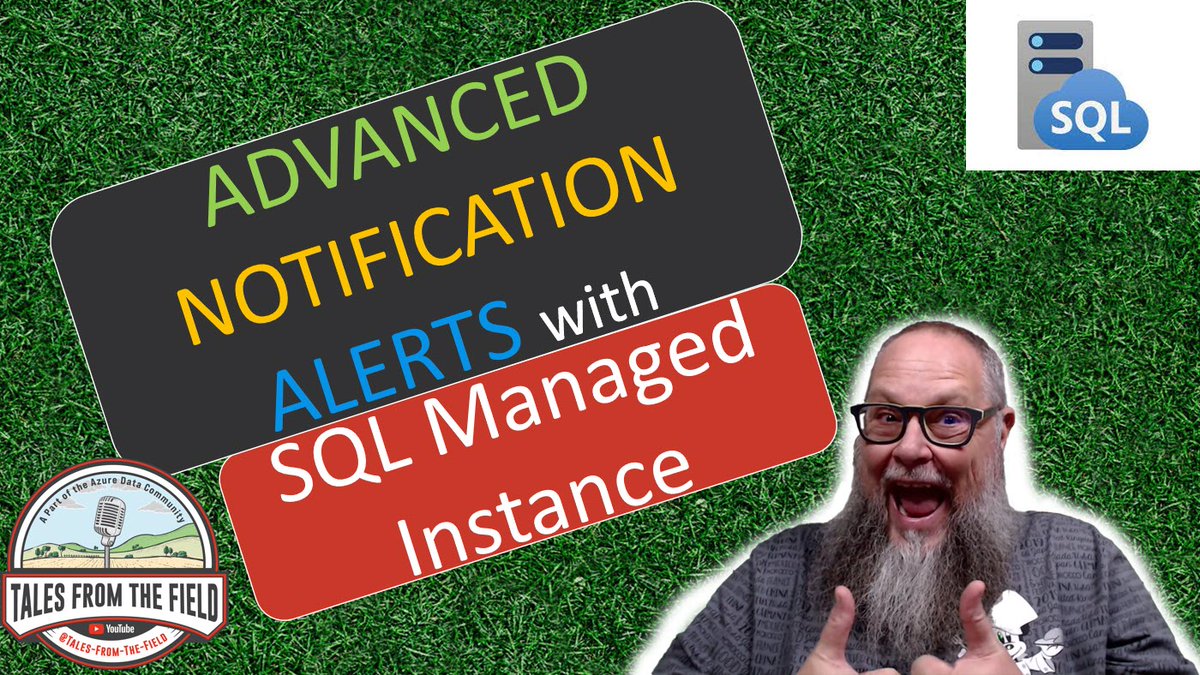 TalesftField's tweet image. Our Latest video is LIVE! @DBABullDog presents @AzureSQL #ManagedInstance: How to set up Advanced Notification Email Alerts for Maintenance! 

Link: youtu.be/-ooo8R1PzZY

cc @JoshLuedeman @BradleySchacht @neeraj_jhaveri @nodestreamio @macardoso95 @SQLBalls @NikoNeugebauer