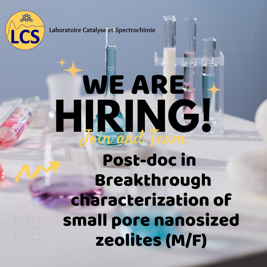 labo_lcs's tweet photo. 👩‍🔬 👨‍🔬 #JobOffer: The @labo_lcs  is looking for its future Post-doc in Breakthrough characterization of small pore #nanosized zeolites (M/F)
More information:
https://t.co/x47IxTnYs6

@Reseau_Carnot @Carnot_ESP @CNRS @CNRS_PN @ensicaen @CNRSchimie @Universite_Caen @EmploiCNRS https://t.co/ArptarXTs1