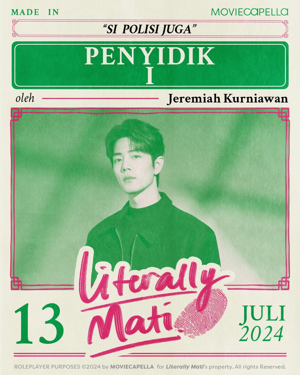 MOVIECAPELLA's tweet photo. ️ ️ ️ 
PENYIDIK   I  &amp;. 
PENYIDIK   II
kode:   “Si  Polisi” &amp; 
“Si Polisi Cantik, Serius.” 
(Beneran serius, tapi seriusan cantik) 

diperankan oleh:   
Jeremiah Kurniawan  &amp;.  
Morena Ineke Salisbury
️ ️ ️ https://t.co/0pOBLBbIa6
