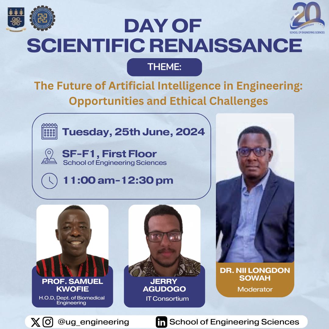 GSBE_UGlocal's tweet photo. 🚨🚨 Its happening tomorrow. Join us for the "Day of Scientific Renaissance" at the School of Engineering Sciences!

#BiomedicalEngineering #ArtificialIntelligence #EngineeringEthics https://t.co/Srwib4LRXa