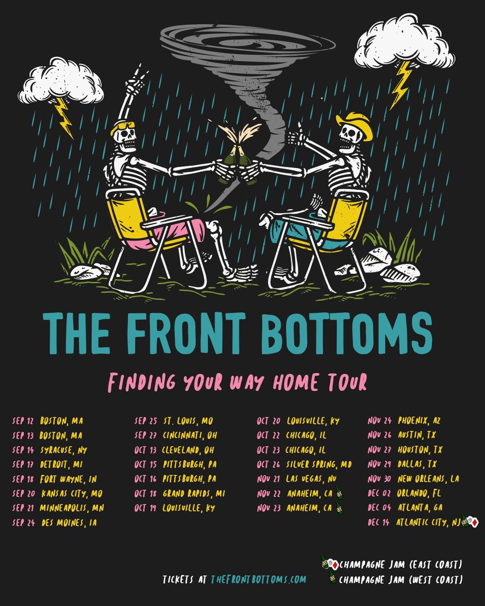 HOME! I’m walking home! 
Finding Your Way Home Tour! Including TWO Champagne Jams. East Coast and West Coast. (lineups TBA)
Fanclub tix on sale now.
All tix on sale Thursday at 12pm EST
TFB.shofetti.com