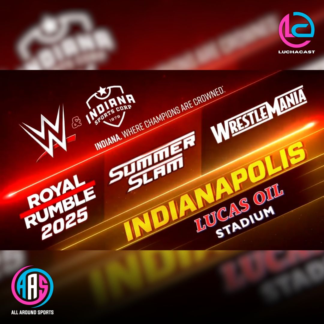 LuchaCast's tweet image. WWE ha anunciado oficialmente una asociación con Indiana Sports Corp. La asociación traerá WrestleMania, SummerSlam y el Royal Rumble en los próximos años a Indianápolis, IN. Comenzando con el Royal Rumble 2025 en el Lucas Oil Stadium.