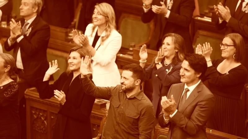 barbie60144's tweet photo. @JD_2008_2023 @pearlk60 @liberal_party Ukrainian President Volodymyr Zelensky, Prime Minister Justin Trudeau, and Deputy Prime Minister Chrystia Freeland recognize Yaroslav Hunka, who was in attendance, in the House of Commons in Ottawa on Friday, September 22, 2023. https://t.co/cFFxems69Z