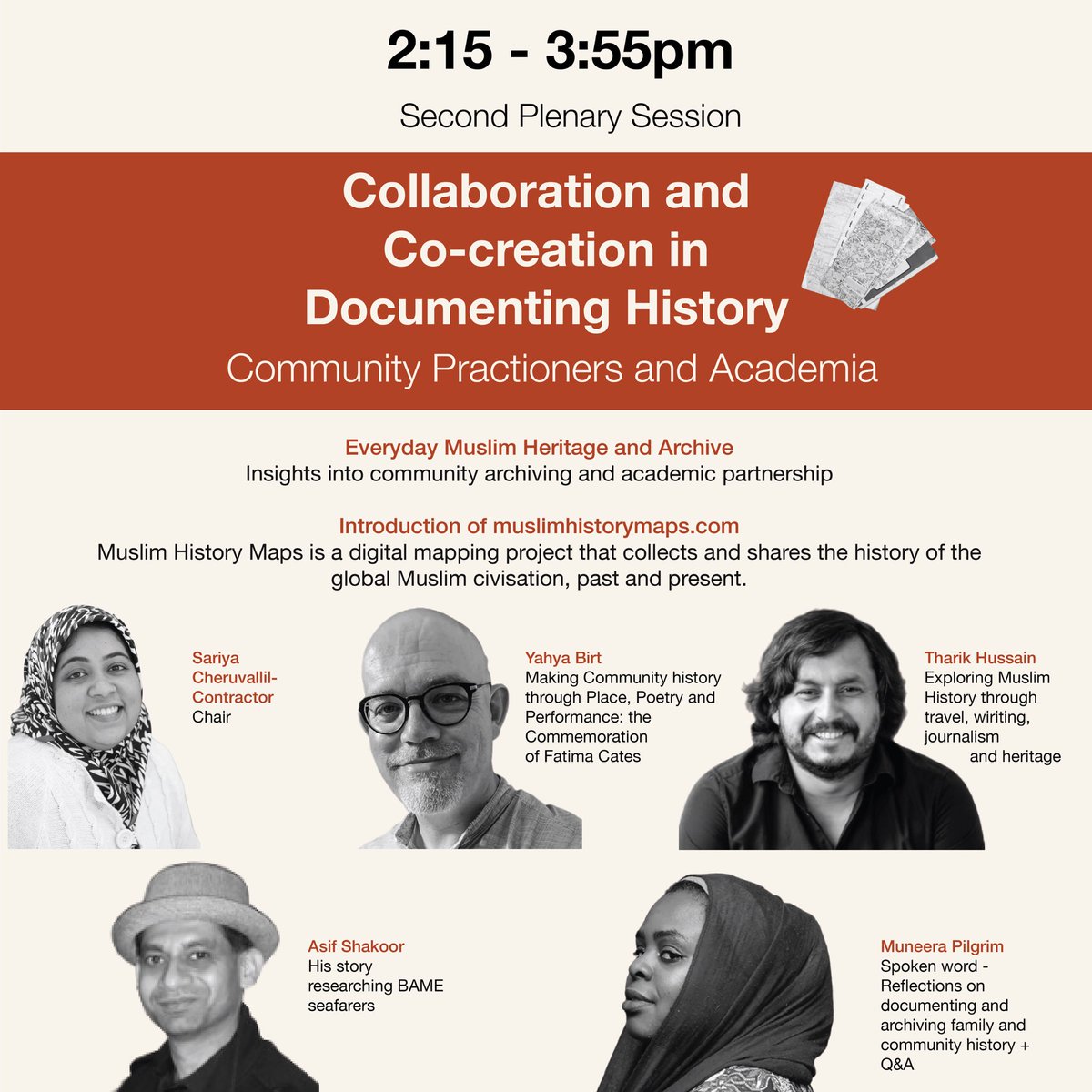 MBRN (@muslimsinbritrn) on Twitter photo <a href="/Everyday_Muslim/">EverydayMuslim</a> heads a collaborative plenary session showcasing the creative process of community history methodologies chaired by <a href="/MuslimsInBritRN/">MBRN</a> chair <a href="/Sariya_CC/">Sariya C-C</a>
Full details: bit.ly/MBRN_EM2024 <a href="/Everyday_Muslim/">EverydayMuslim</a> heads a collaborative plenary session showcasing the creative process of community history methodologies chaired by <a href="/MuslimsInBritRN/">MBRN</a> chair <a href="/Sariya_CC/">Sariya C-C</a>
Full details: bit.ly/MBRN_EM2024